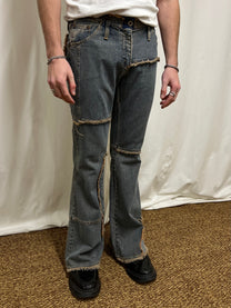 Patchwork flared jeans
