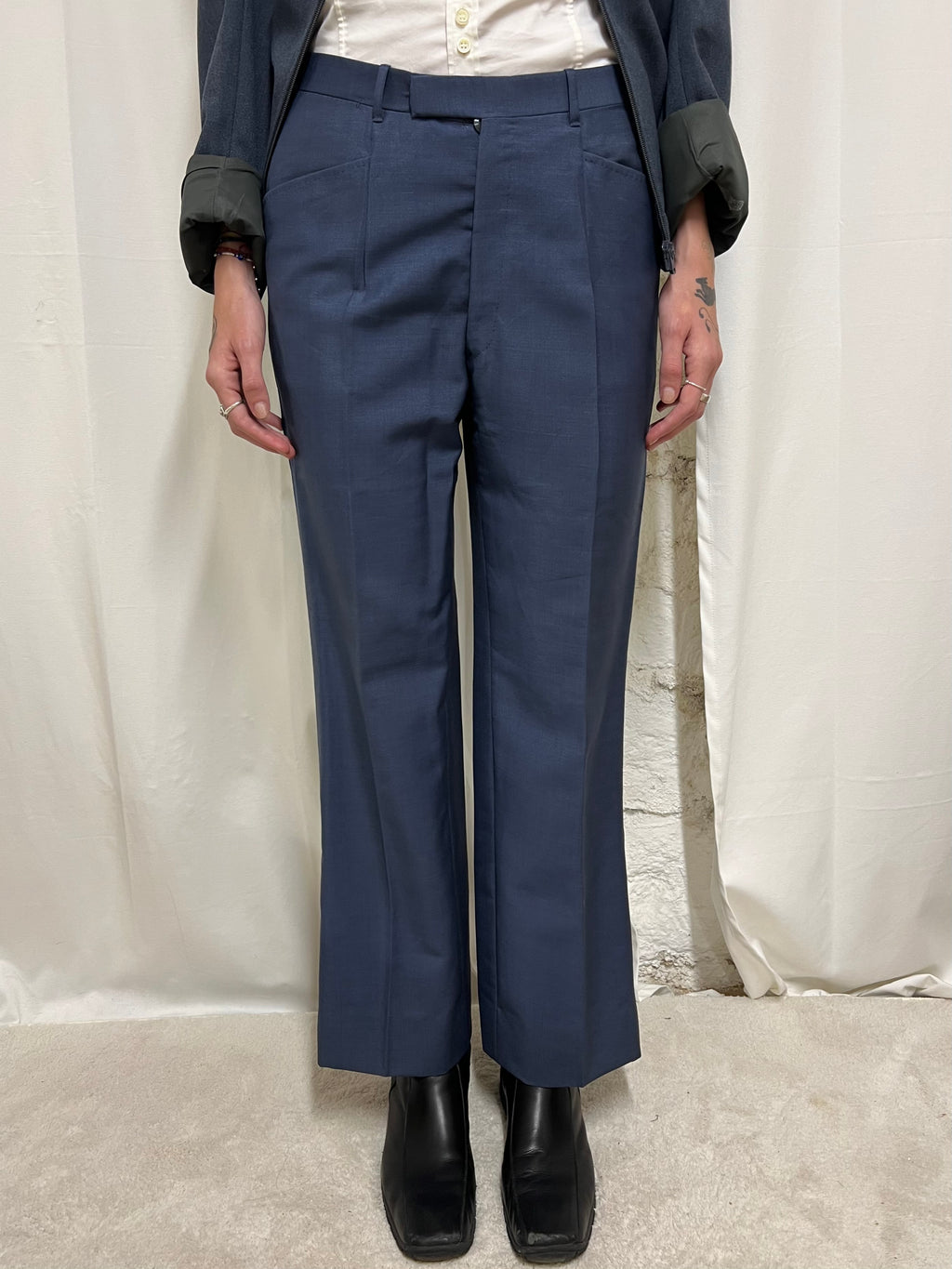 Slate blu tailored pants
