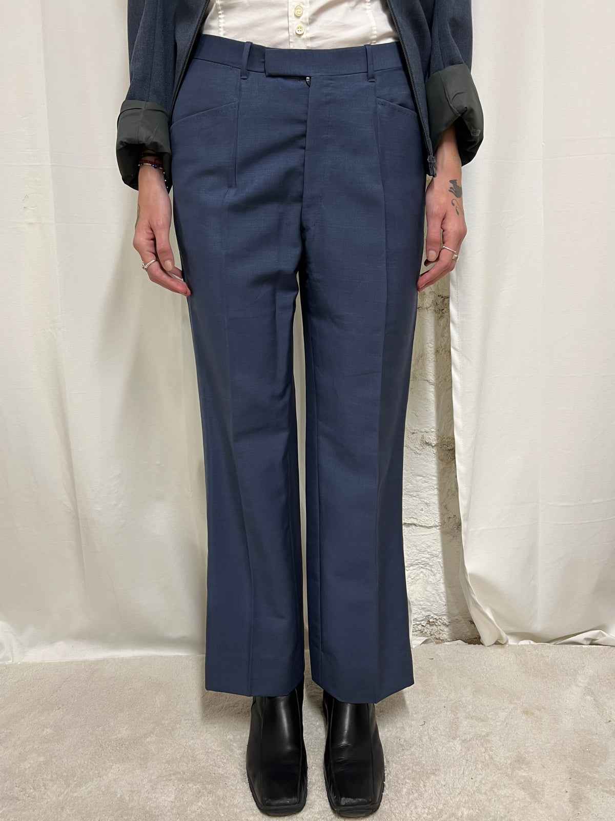 Slate blu tailored pants