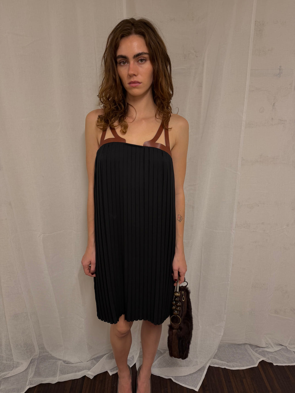 Leather straps dress
