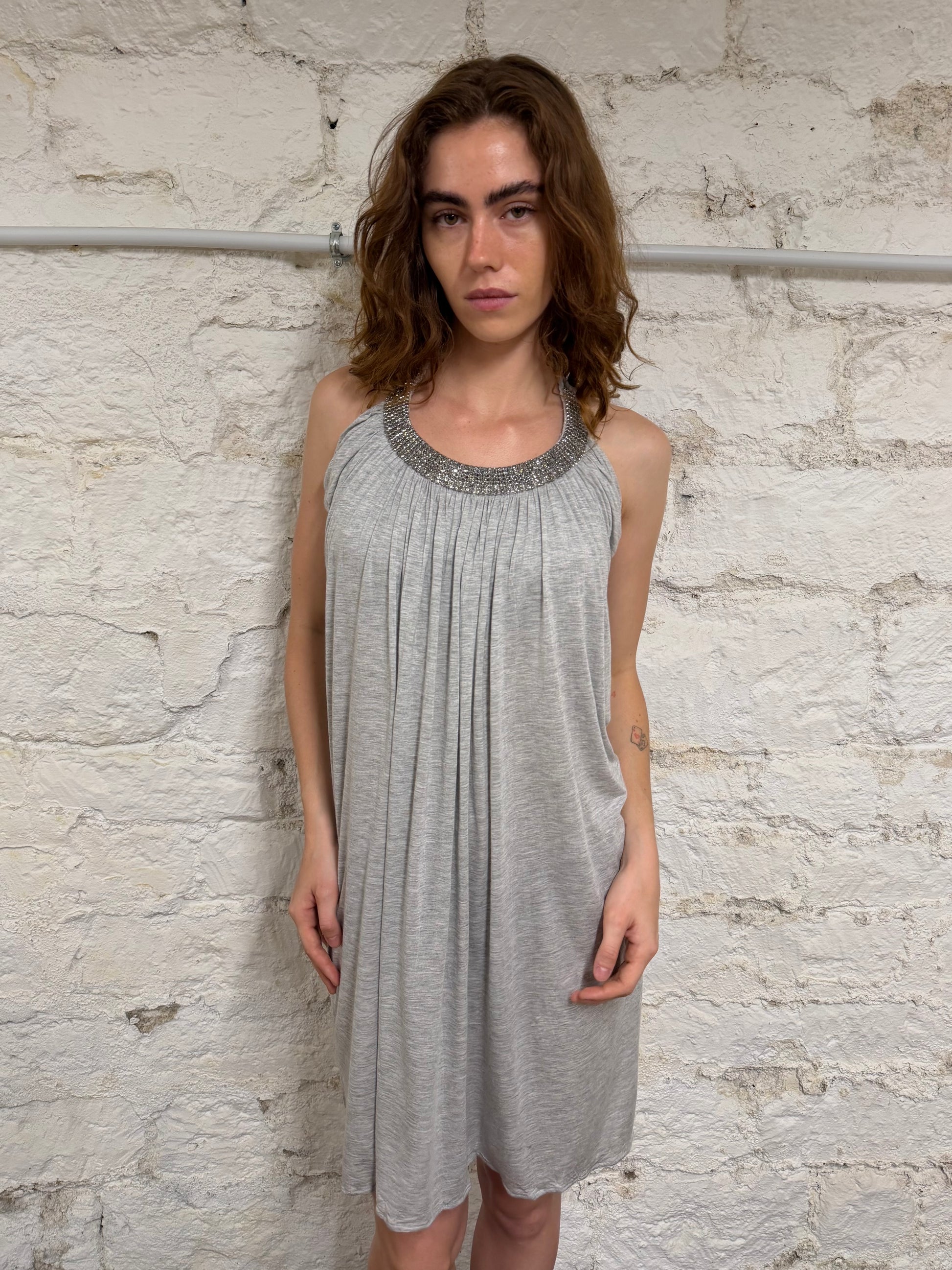 Jersey rhinestone dress