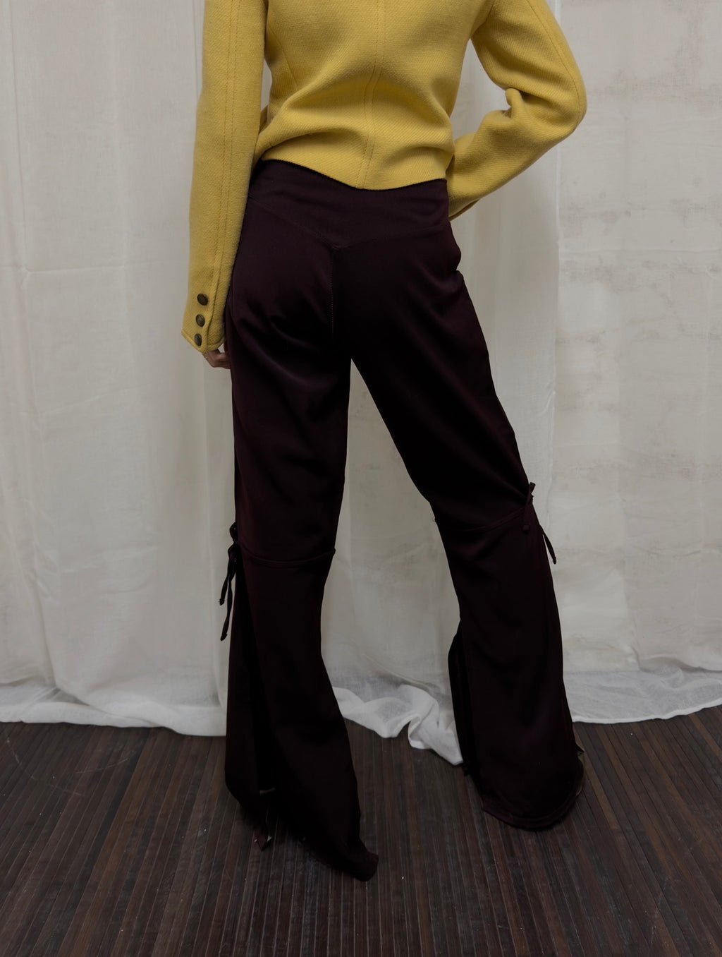 Burgundy Flared Trousers